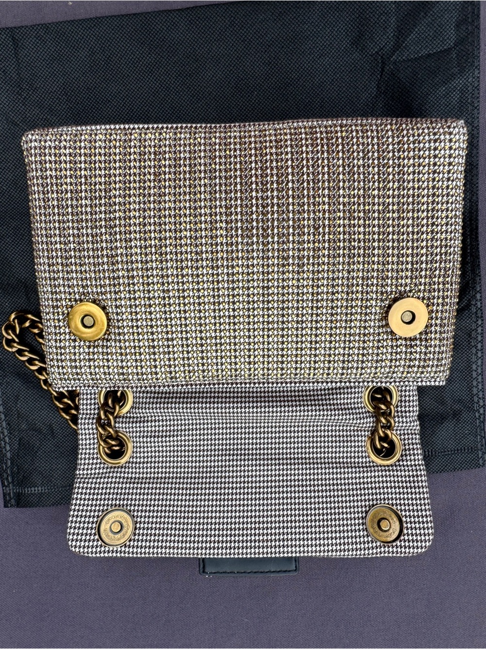 NWT Kurt Geiger Mini Kensington Crystal Houndstooth Shoulder Crossbody Bag - Picture 9 of 16